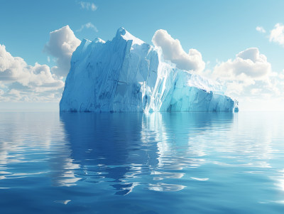蔚蓝海洋中的孤独冰川