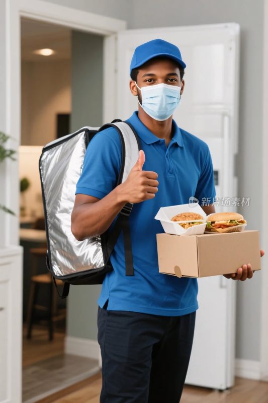 外卖配送员送餐场景