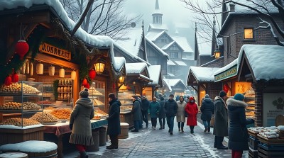 冬日集市温馨暖意 冬日集市温馨暖意