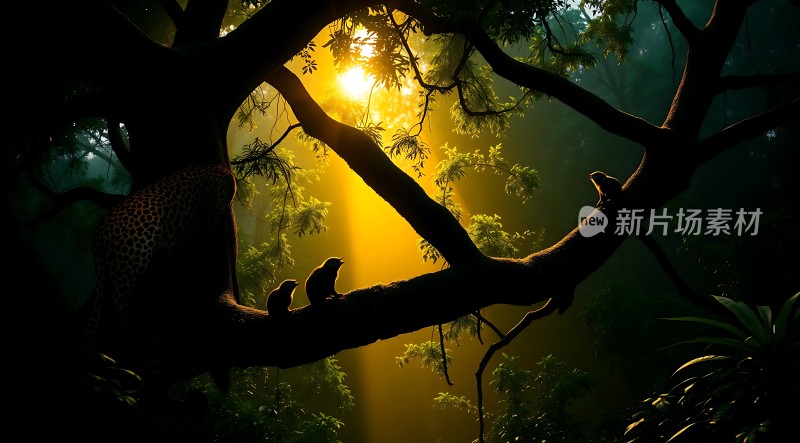 阳光下的森林秘境