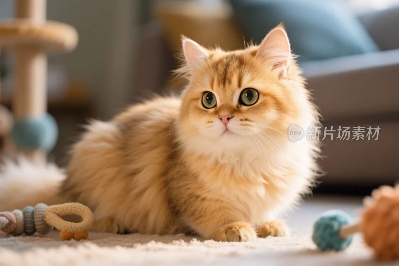 橘猫与室内宠物场景