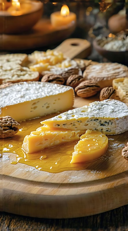 奶酪拼盘配坚果和蜂蜜