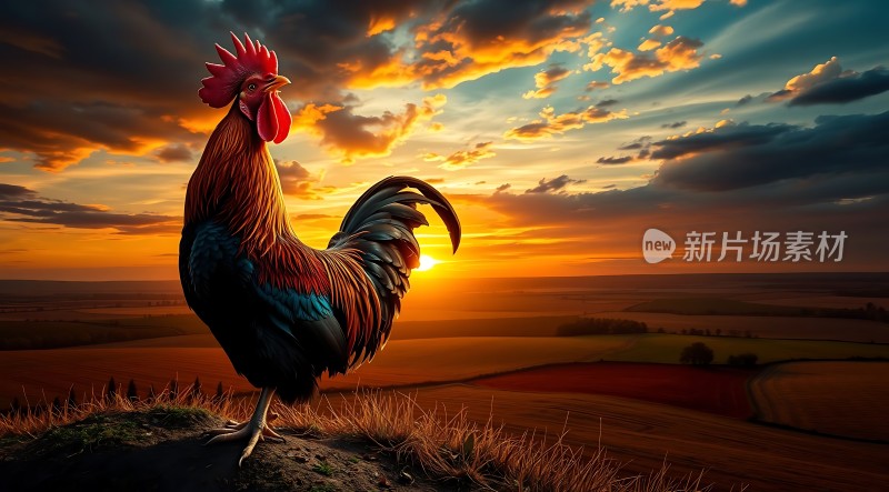 雄鸡报晓迎朝阳