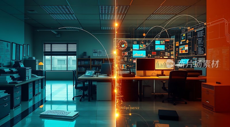 科技感办公室未来工作环境