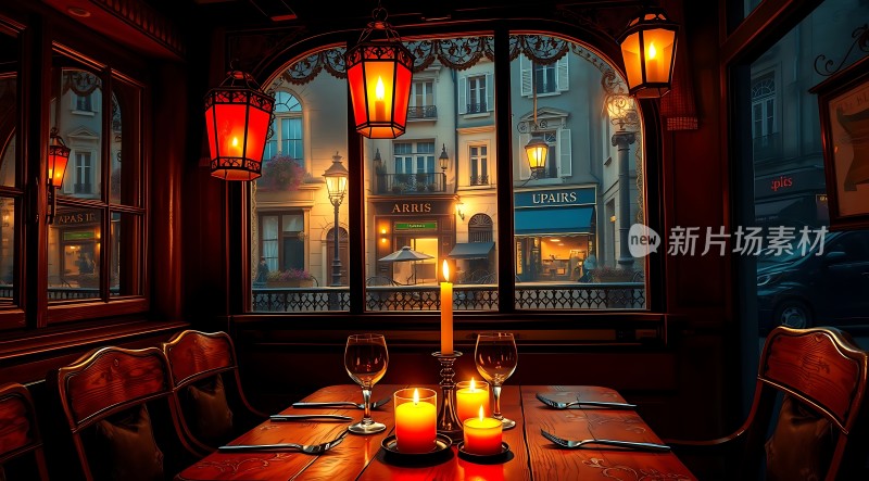 烛光晚餐浪漫夜景