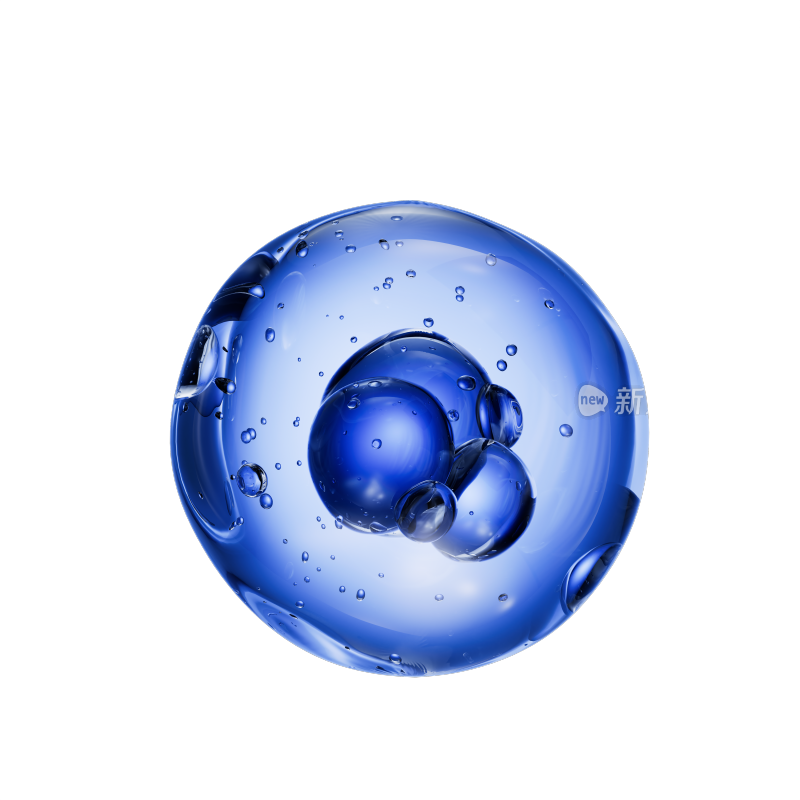 3D渲染精华微观分子水滴元素