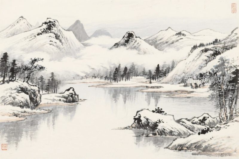 水墨山水风景图