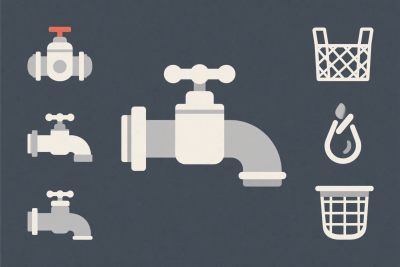 水龙头洗衣篮插画 水龙头洗衣篮插画