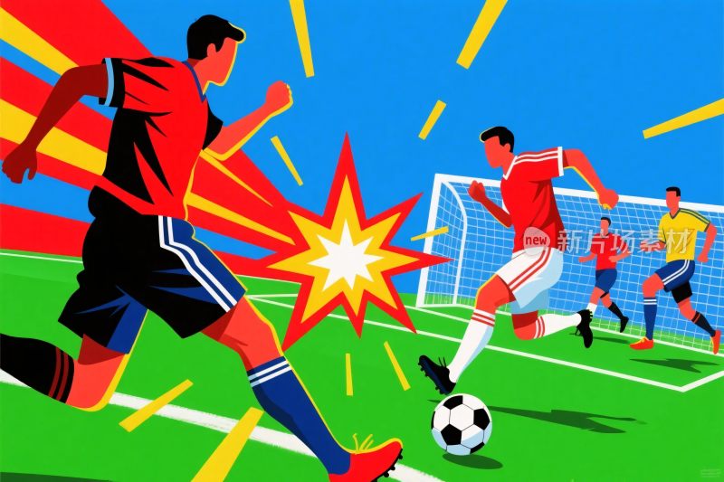 足球比赛插画场景