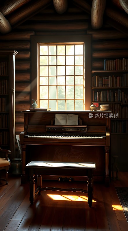 阳光下的木屋钢琴时光