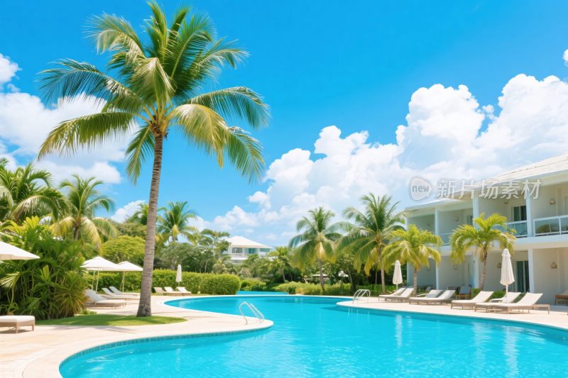 热带酒店泳池景观