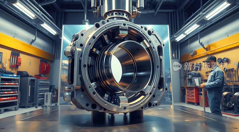 新片场素材机械车间里的精密零件