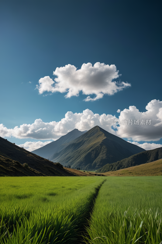 蓝天白天草原草地风景自然风光图片