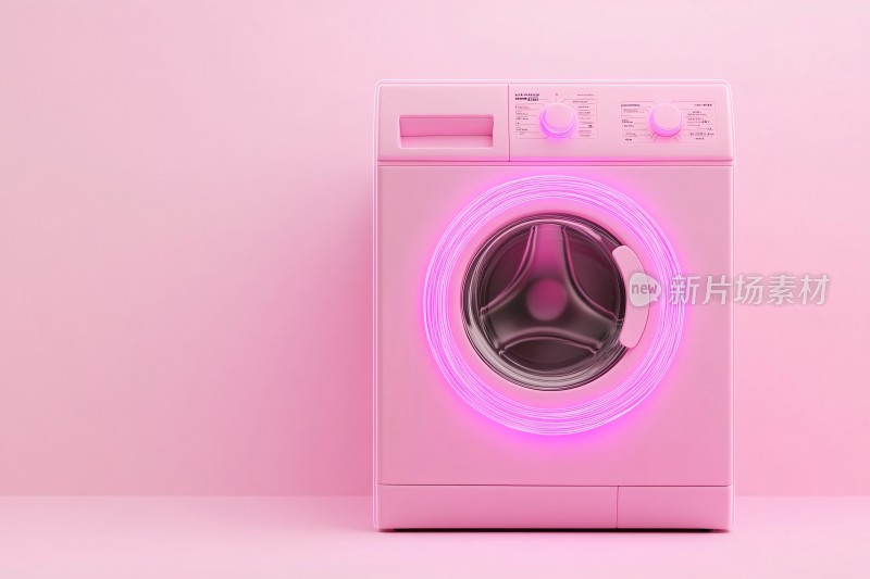 粉色梦幻洗衣机插画