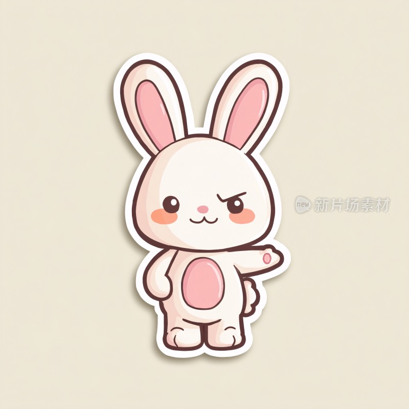 可爱卡通小兔子贴纸形象