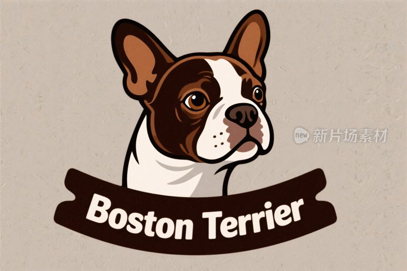 波士顿梗犬卡通标志