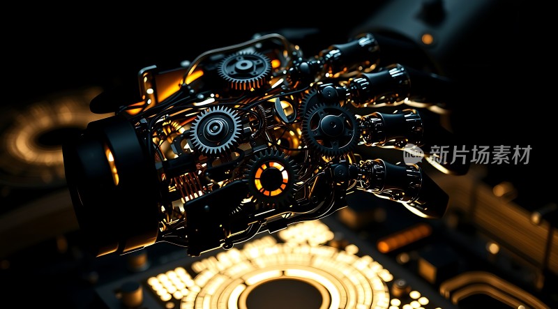 机械之心齿轮与光效交织的未来科技