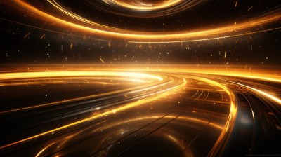 金色光线粒子旋涡鎏金质感抽象黑金背景