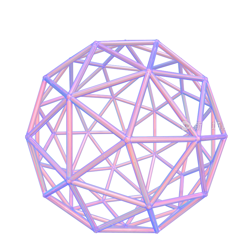 赛博朋克网格球体2 几何装饰元素抽象艺术