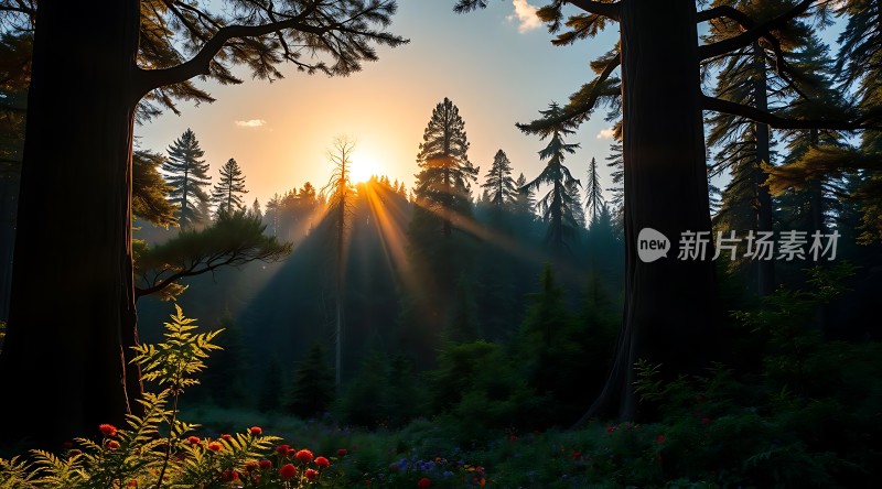 晨曦中的森林秘境