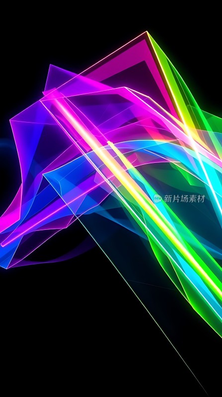 多彩光束交织的艺术画面