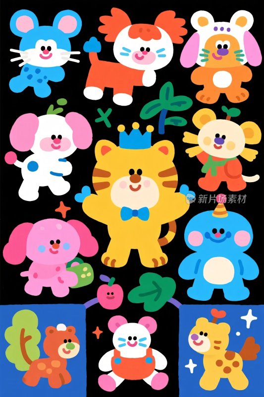 卡通动物插画集合