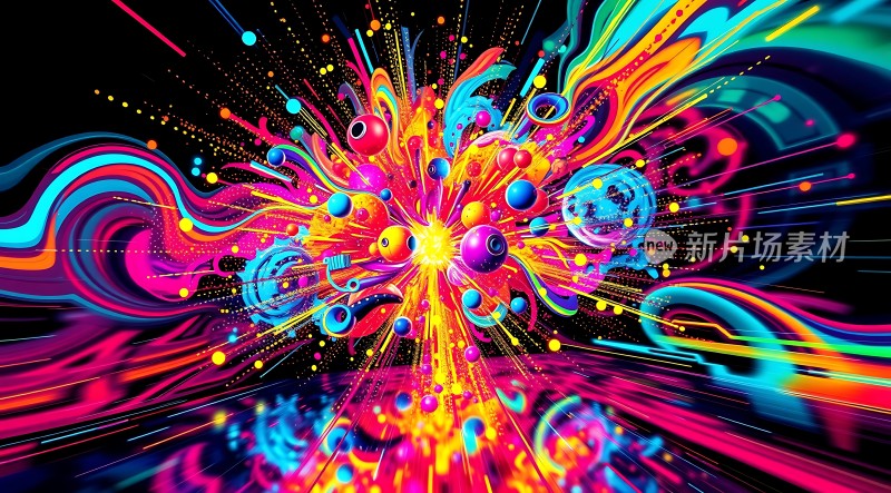 五彩斑斓的粒子爆炸