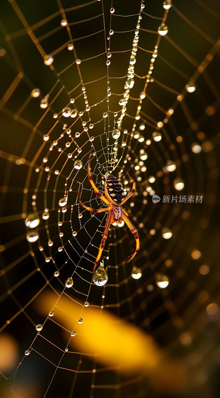 晨露中的蛛网世界