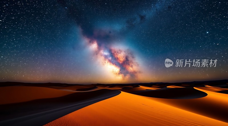 星空下的金色沙漠