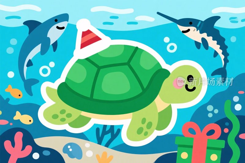 卡通海洋生物插画