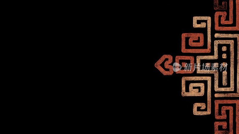 中式几何图案黑色背景图