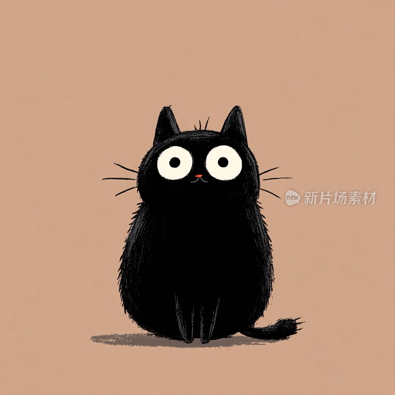 可爱黑猫插画