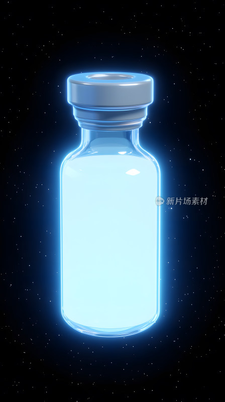 宇宙背景下发光瓶子