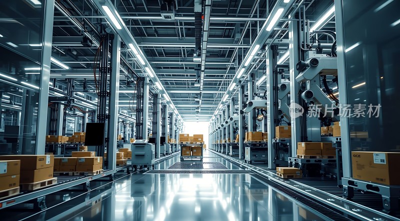 智能物流中心自动化仓库机器人搬运货物高效仓储管理