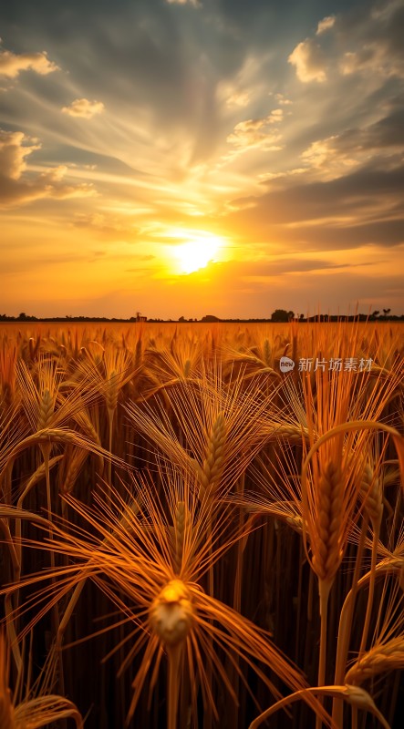 金色麦田日落时分
