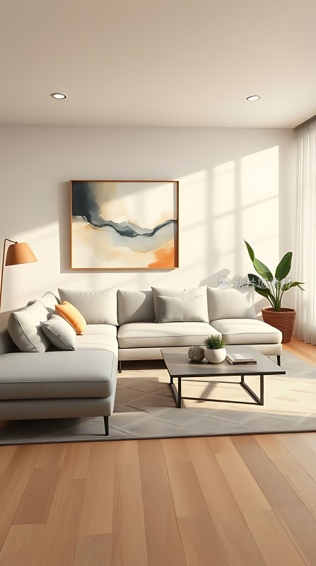 现代简约客厅温馨舒适生活空间