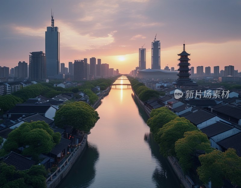 无锡古运河全景