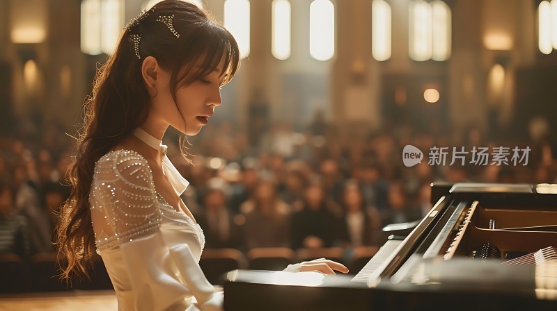 钢琴演奏者优雅弹奏
