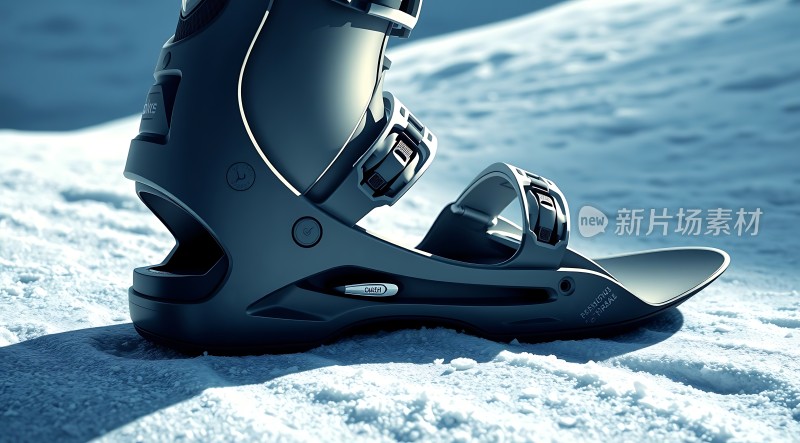 雪地上的黑色滑雪板