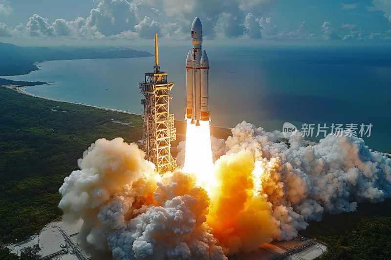 火箭发射升空场景