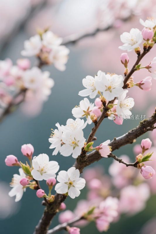 樱花枝头花开图