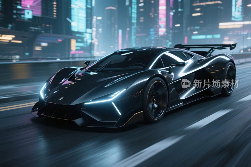 科幻未来城市跑车