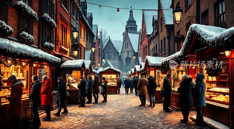 冬日集市繁华夜市