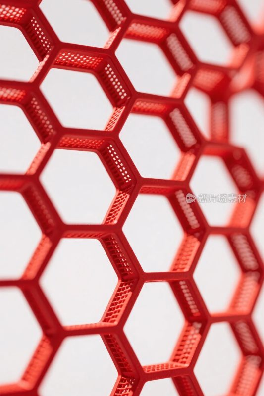 红色六边形网格图案
