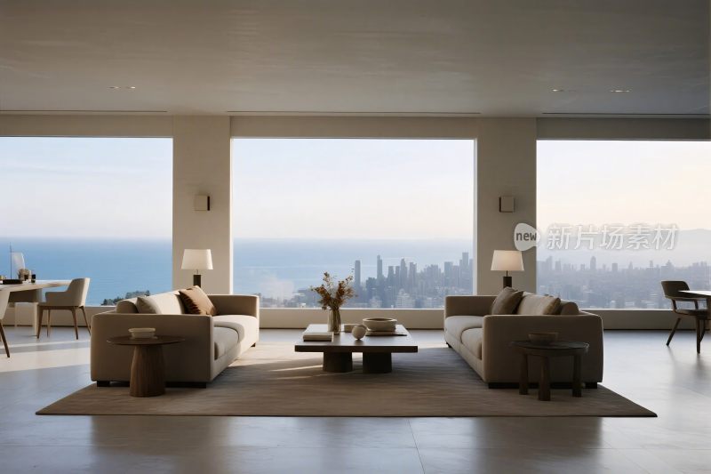 现代风格海景客厅室内图