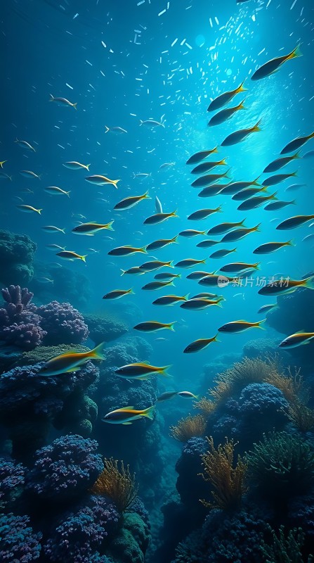 海洋之舞鱼群与珊瑚共舞