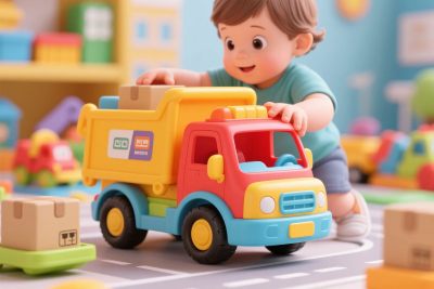 小孩玩玩具卡车 小孩玩玩具卡车