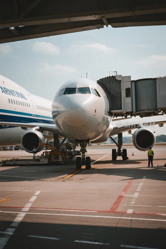 机场停机坪上的飞机