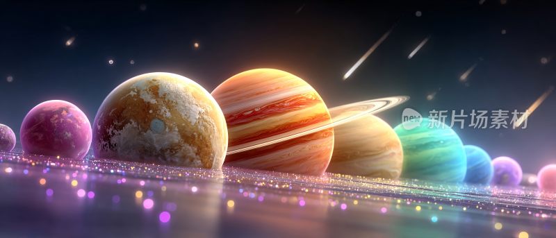 梦幻绚丽的宇宙行星景象