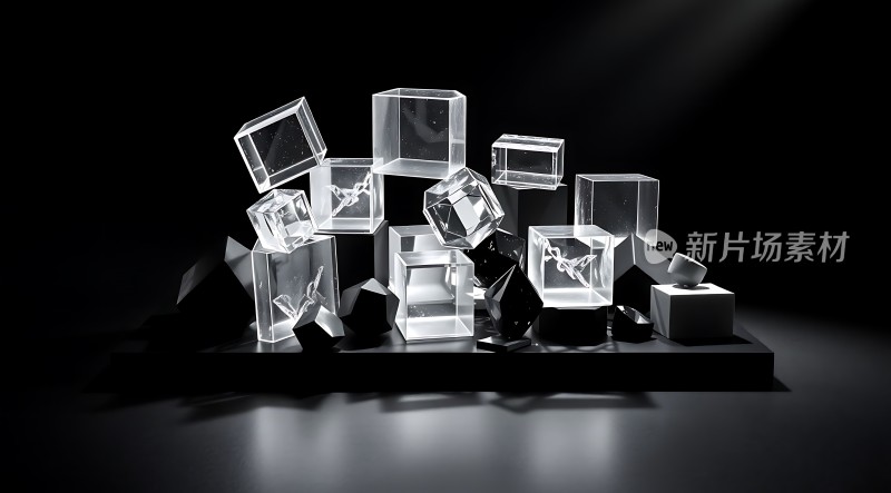 透明立方体艺术装置